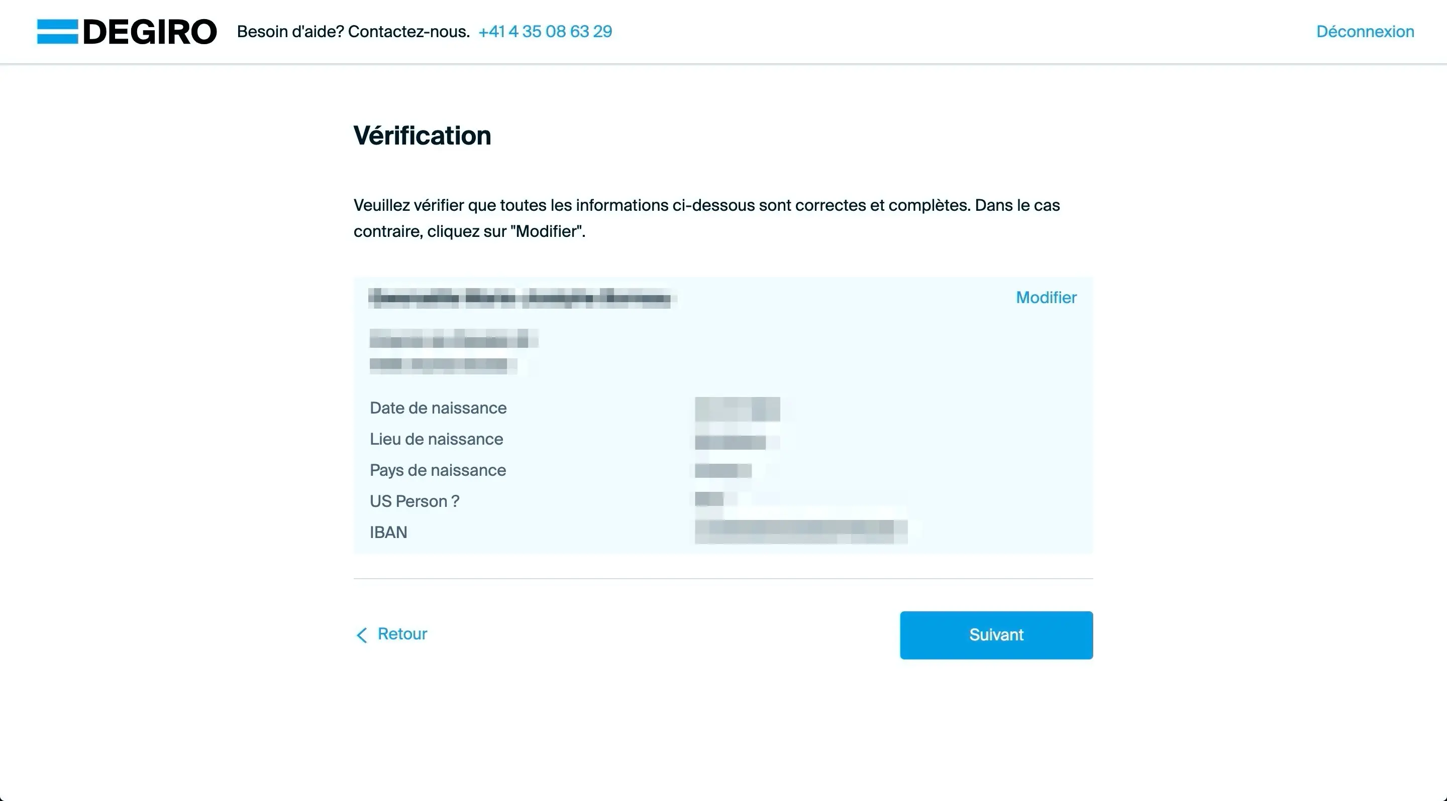 Überprüfen der persönlichen Daten, die du gerade eingegeben hast