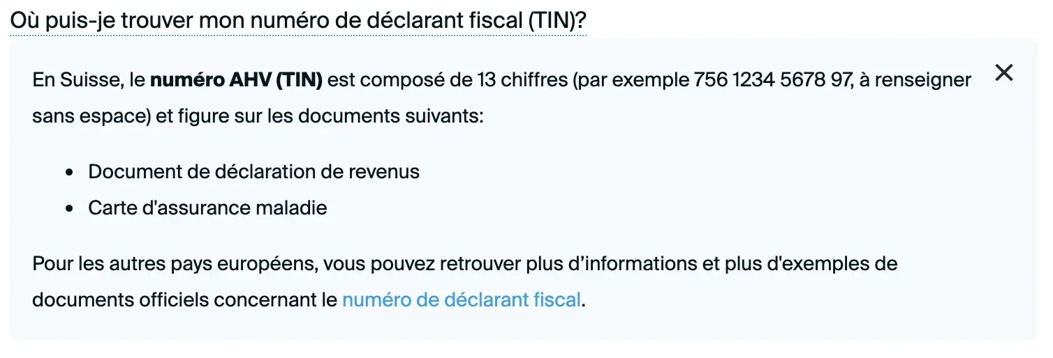 DEGIRO sagt dir sogar, wo du deine AHV-Nummer findest