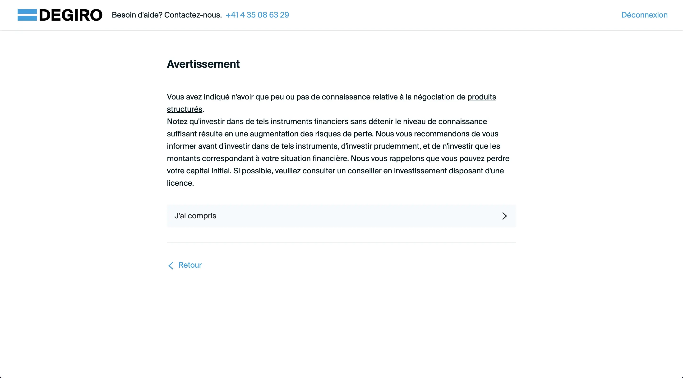 Eine Warnung, dass meine Mama mich ausschimpfen wird, wenn ich in Dinge investiere, die ich nicht verstehe ^^