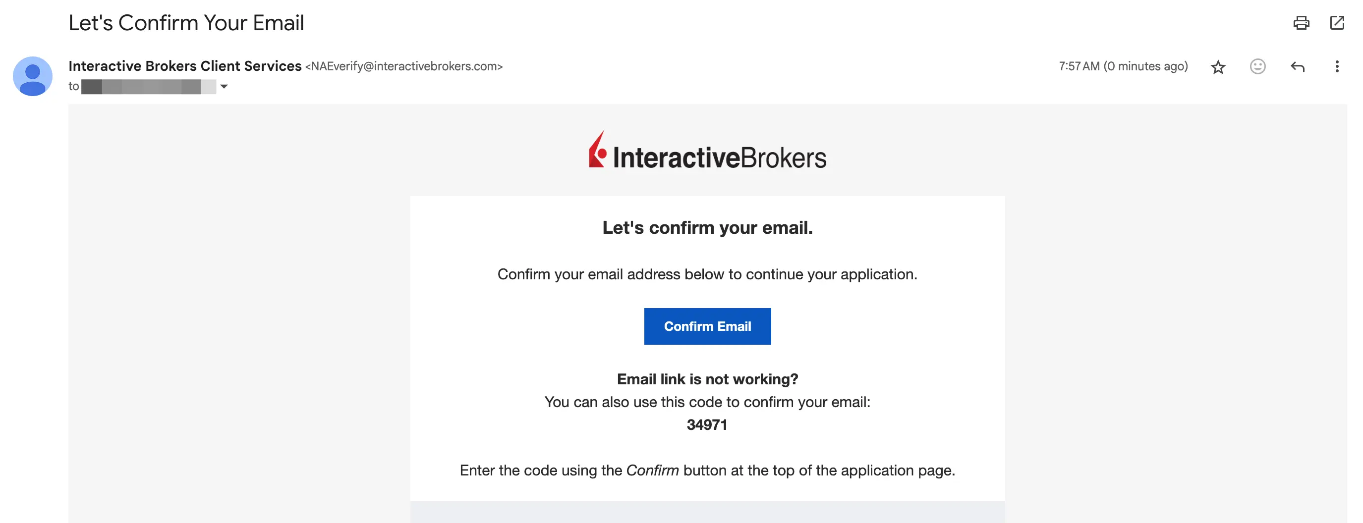 Account verification email