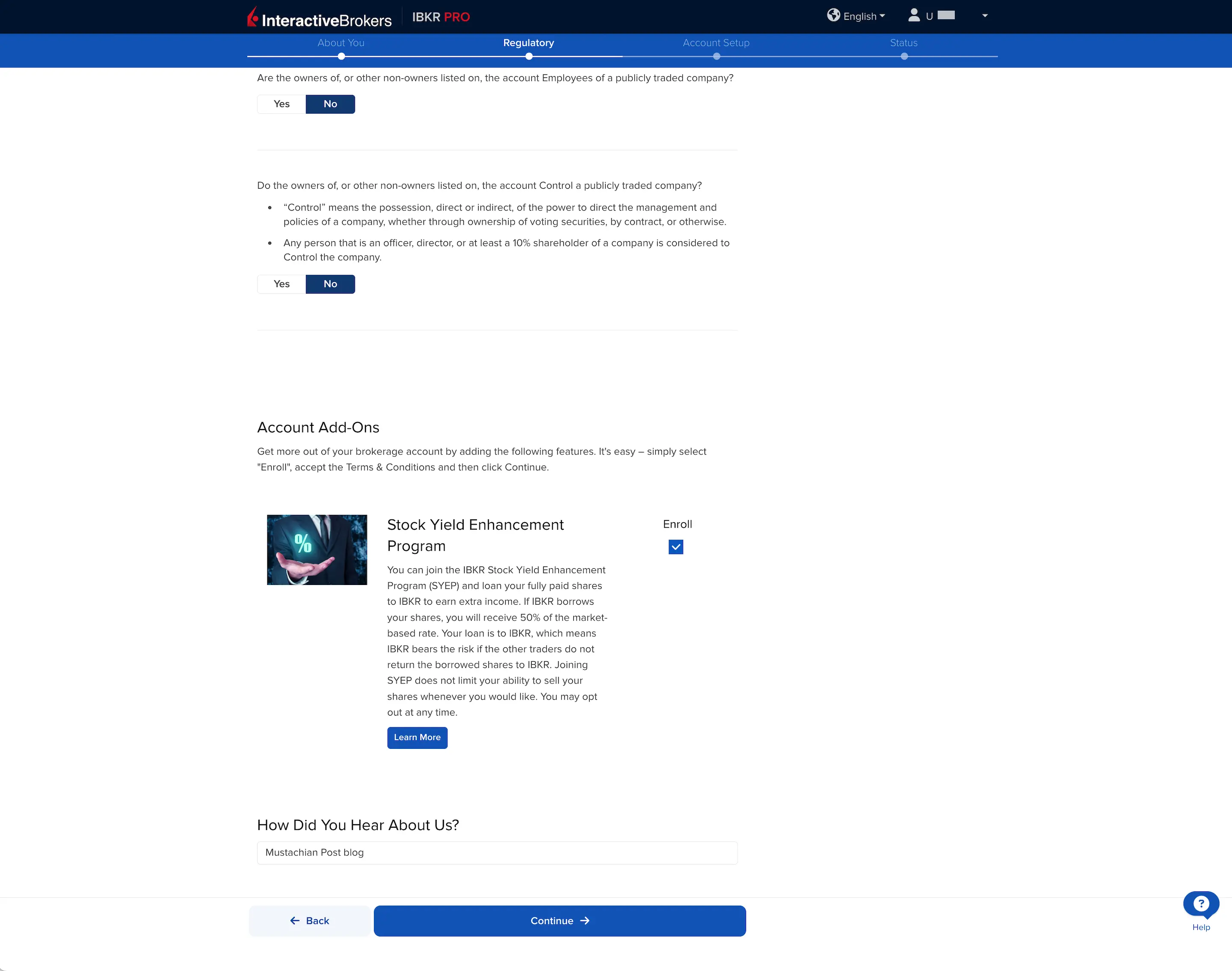 Stock yield enhancement program of IBKR