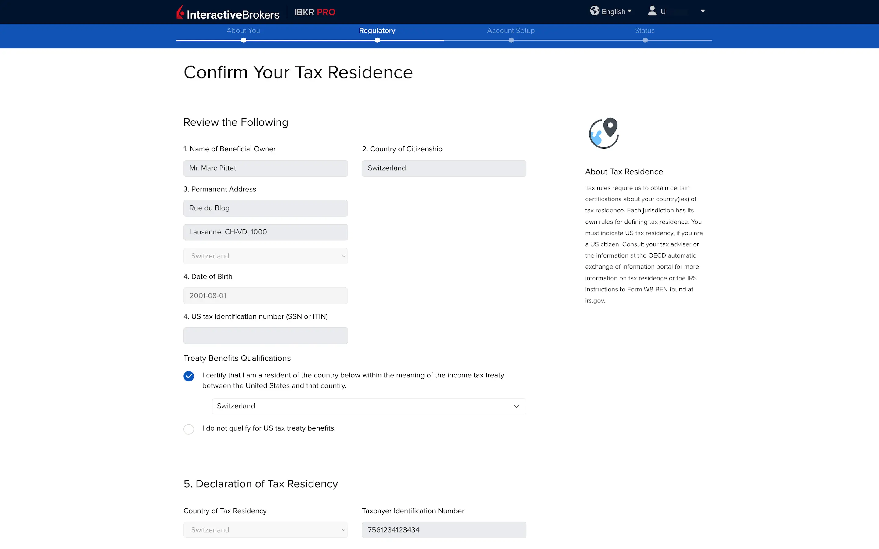 Certification of tax residencies