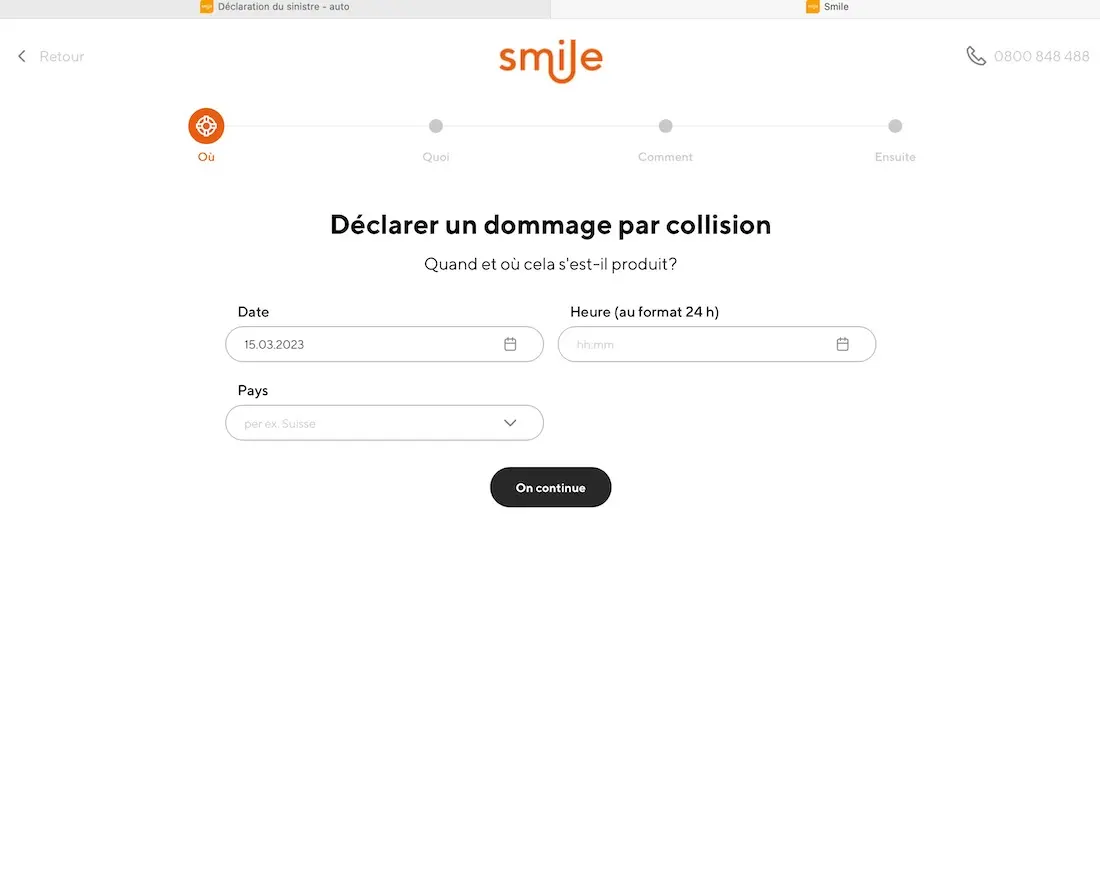 And you fill in the form that will automatically generate a report at Smile.direct